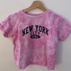 NewYork city pink tie dye top